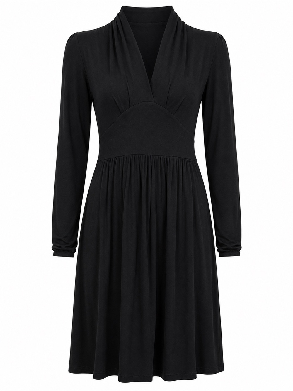 Tristan Black Long Sleeve Empire Waist Dress Medium